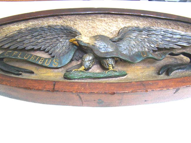 A fine 19th century carved Eagle Plaque with "E Pluribus Unum" swag circa 1875 — image 3